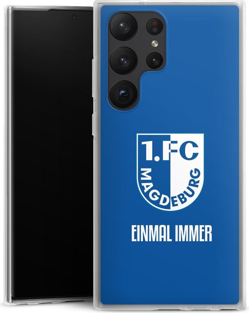 DeinDesign Handyhülle für Samsung Galaxy S23 Ultra Silikon Hülle Case Smartphone Schutzhülle Offizielles Lizenzprodukt Wappen 1. FC Magdeburg