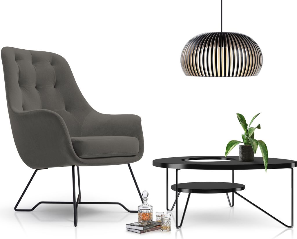 DomoHome Sessel EZO Komfortabler Moderner Designer-Sessel Ergonomische Polsterung, Stabile beine, PUR-Schaum Sitzkomfort, Hochwertiger Stoffbezug G...