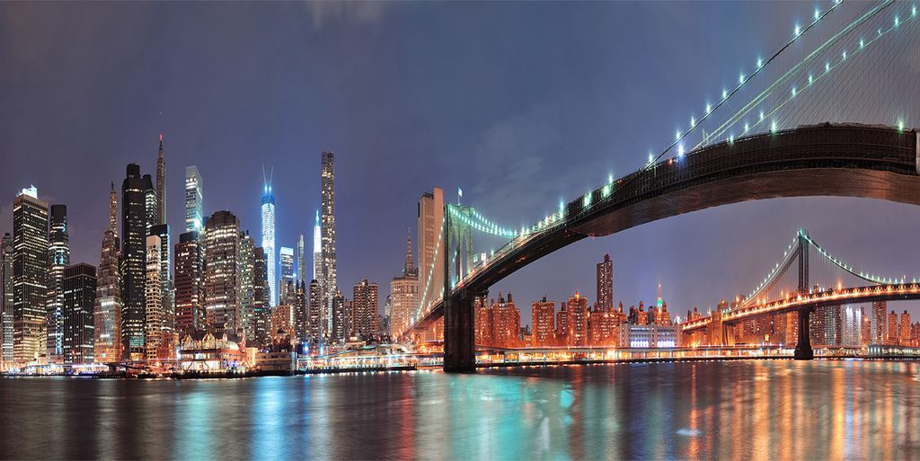 Tulup Leinwandbild - 140x70 cm - Wandkunst - Drucke auf Leinwand - Leinwanddruck - Sehenswürdigkeiten & Architektur - Mehrfarbig - Manhattan Ne...