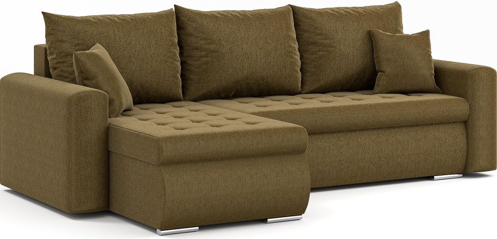 Ecksofa Luis L - Eckcouch L-Form, Sofa Couch, mit Schlaffunktion, Bettkasten, Kissen und Steppung, Polstermöbel, LINKS, Neve 17