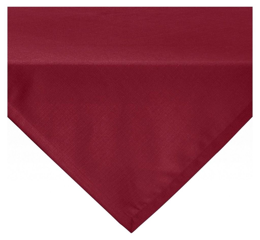 Tischwäsche, Mitteldecke, Tischdecke Uni, Krefeld weinrot Größe 80x80 cm - fleckabweisend und schmutzunempfindlich