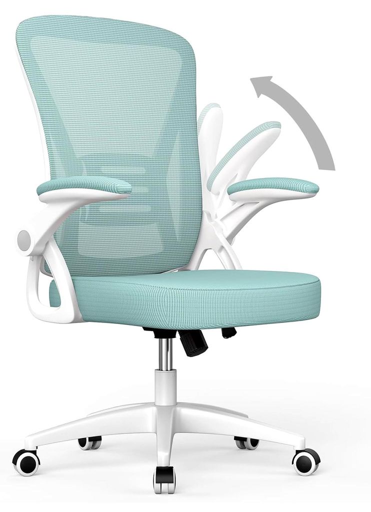 Ergonomischer Bürostuhl mit Lendenwirbelstütze, Verstellbaren Armlehnen, Höhenverstellbar, Drehstuhl mit Atmungsaktiver Rückenlehne für Büro ...