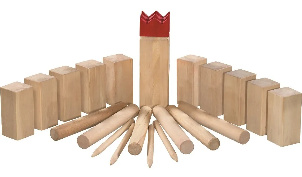 Jeu de jardin Viking nomade : tournoi de Kubb complet avec son sachet