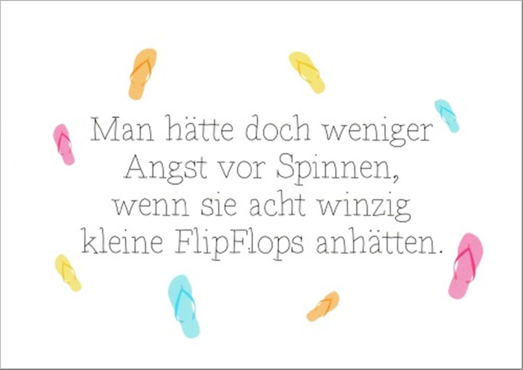 Postkarte "Man hätte doch weniger Angst vor Spinnen, wenn ..."