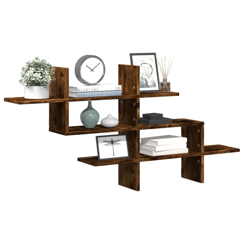 Maison Exclusive - Mensola da parete in rovere affumicato 124,5x18x60,5 cm Materiale ligneo