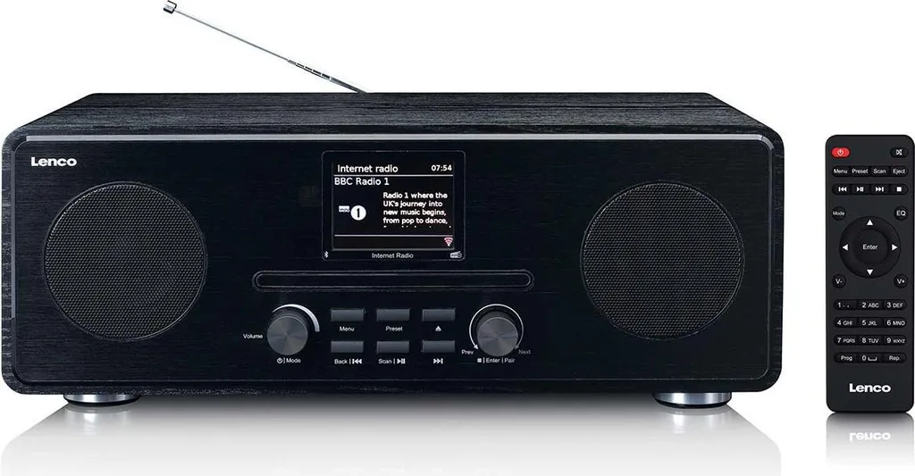 Radio Numérique Internet Lenco DIR-260BK Bluetooth pour Musique et CD