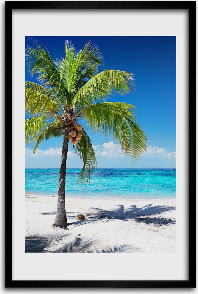 Bild - Bilderrahmen - 40 cm x 60 cm - MDF - Rahmen - Wandkunst - Tropischer Strand