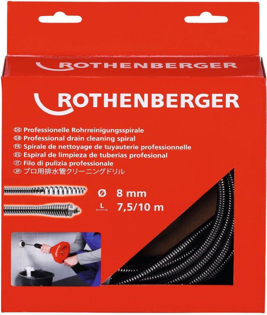 Spiralwerkzeug ROSPIMATIC L.7,5m Spiralen-D.8mm m.Werkzeugkupplung u.Seele