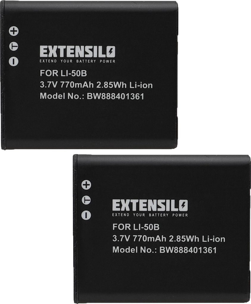 EXTENSILO 2x Akku Ersatz für Kodak LB-052 für Kamera (770 Produktbild 