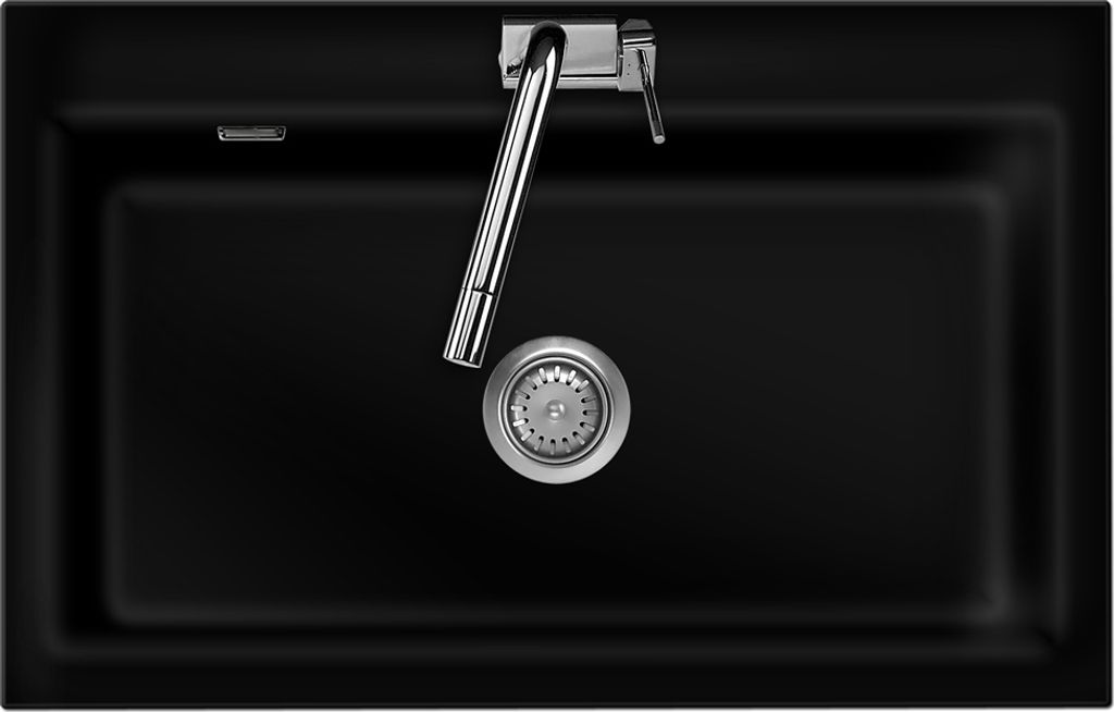 Spüle KeraDomo MERA 80 Nigra mit Handbetätigung