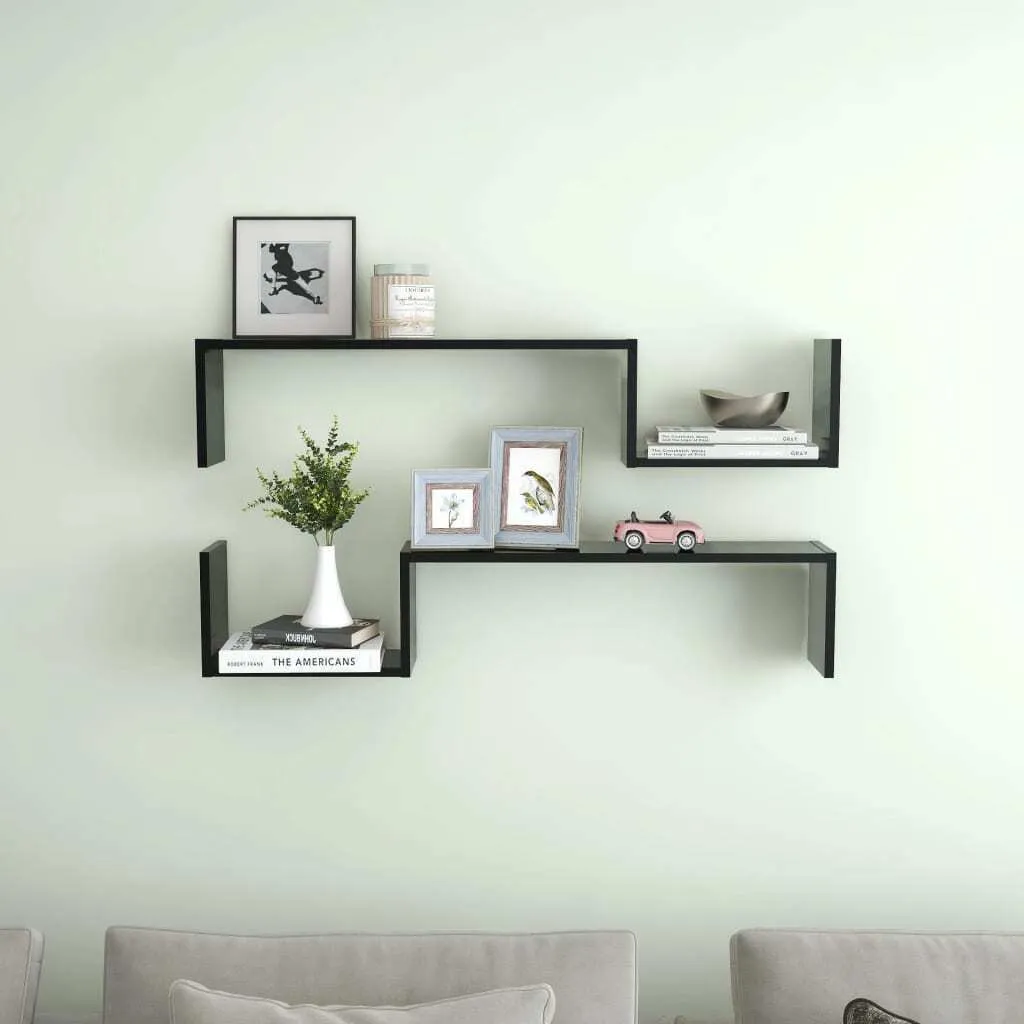 Maison Exclusive Mensole 100cm Nero - Set 2 Pezzi Legno Multistrato