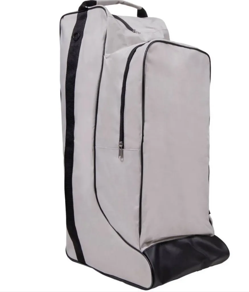 QHP Sacoche Combinée Bottes et Casque d'Équitation Gris Noir One Size
