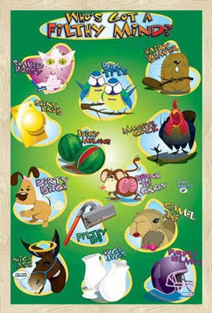 Regalo Originale Poster Chi ha una mente sporca? con Cornice Rovere
