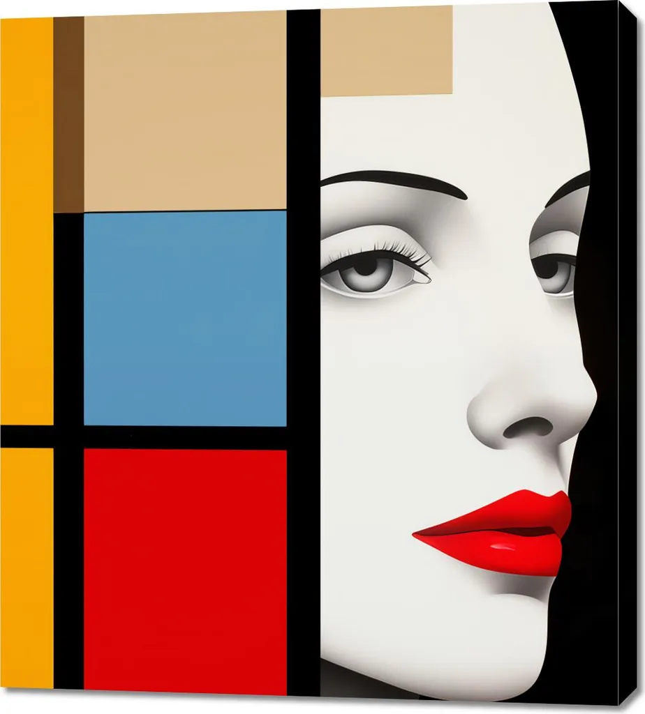 Quadro 90x100 cm Sguardo geometrico in lontananza