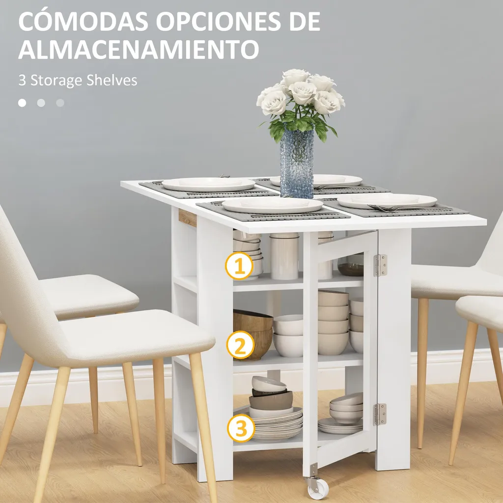 Table de repas robuste 120x60 cm en bois MDF avec design épuré - 4