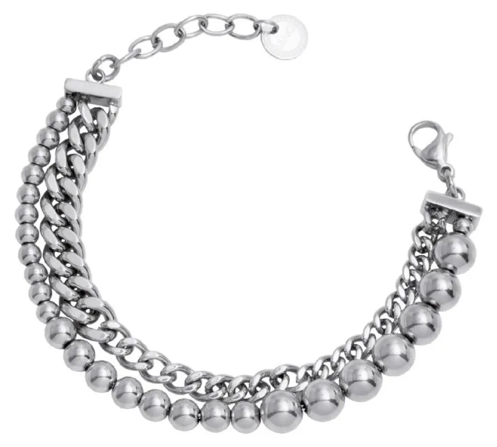 Double bracelet en acier marquant LJ3048 pour homme style rock chic