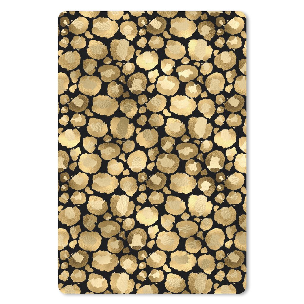 MuchoWow Mauspad Mousepad Muster - Pantherdruck - Gold 40x60 cm - Mousepads - Maus Mat - Pad - Mausunterlage - Schreibtisch Accesoire