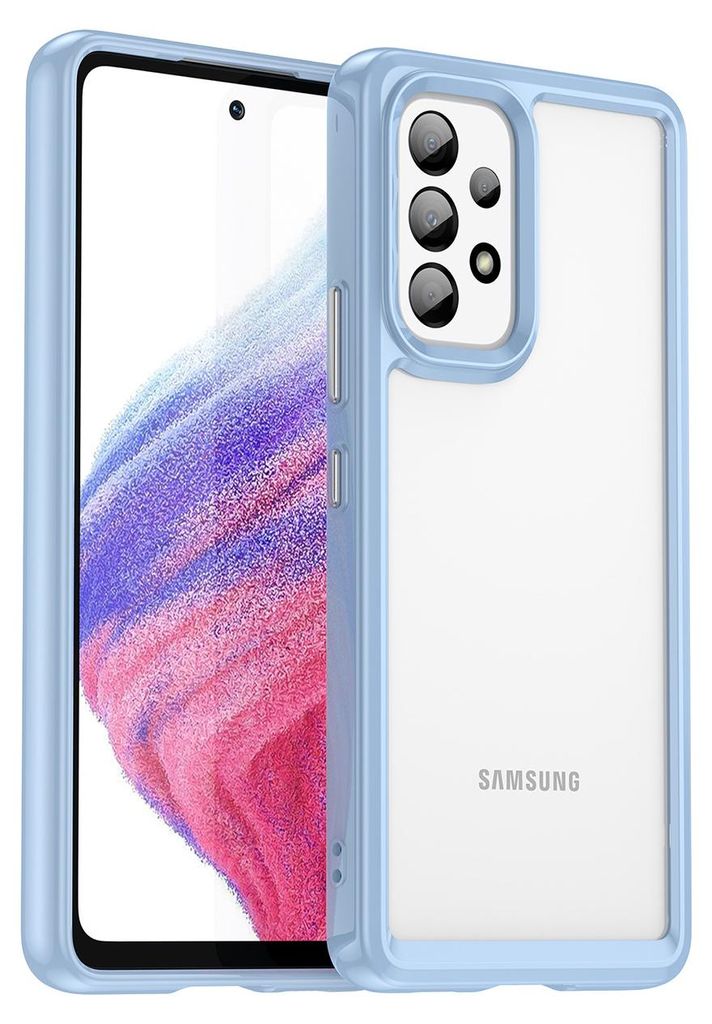 Galaxy A53 5G Hülle, Klar Rückseite Stoßfeste TPU Silikon Bumper Schutzhülle für Samsung Galaxy A53 5G Blau