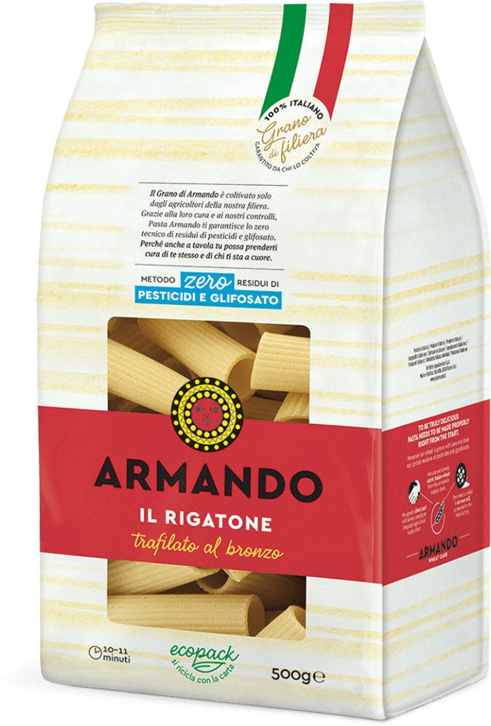 8x Armando Pasta Artigianale - Il Rigatone - 500g Produktbild 