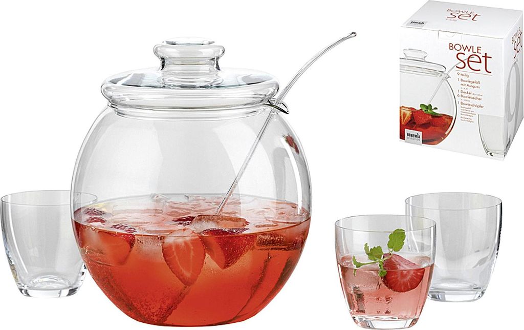 BOHEMIA CRISTAL Bowle Libera Set 9teilig Produktbild 