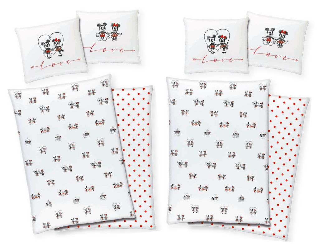 Disney Mickey Mouse Partner Bettwäsche 4-teilig 80x80 + Produktbild 