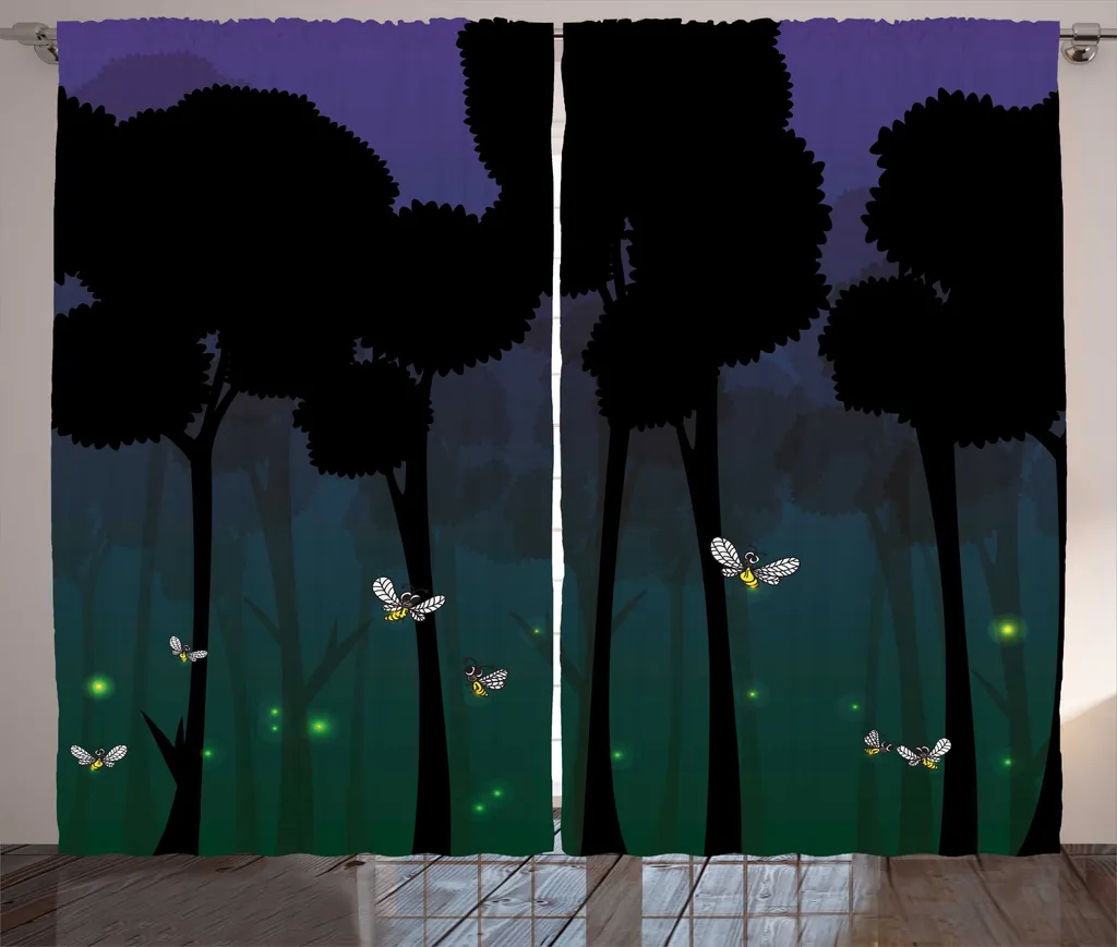 Tende ABAKUHAUS Firefly Foresta Notte per Cameretta Bambini 280x175cm
