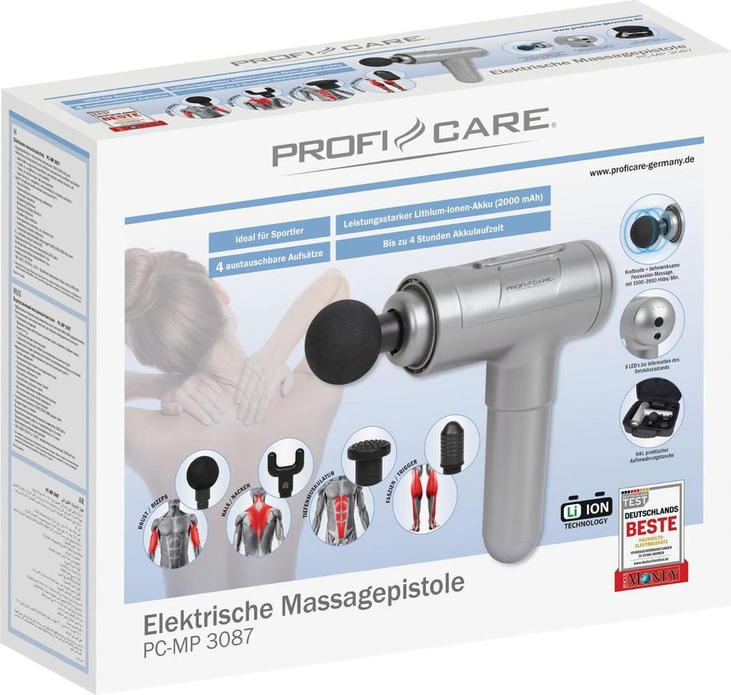 Pistolety do masażu Proficare PC-MP 3087 silber Zdjęcie produktu 17