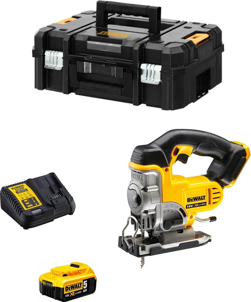 Pendelhub-Stichsäg DeWALT DCS331P1 (1 x 5,0 Ah + DCB115 + TSTAK II)