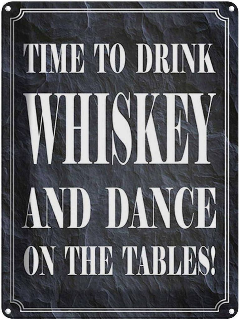 vianmo Blechschild 40x30 cm time drink Whiskey and dance Produktbild 