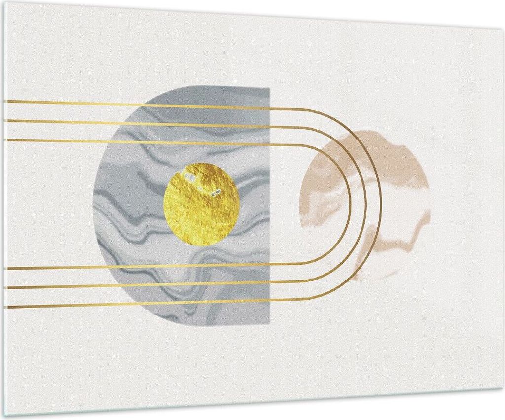 Bilder auf glas - Einteilig - Modern Gold abstrakt - 100x70cm - Glasbilder - Wandbilder - Bilder - zum Aufhängen bereit - Wanddekoration aus Glas ...