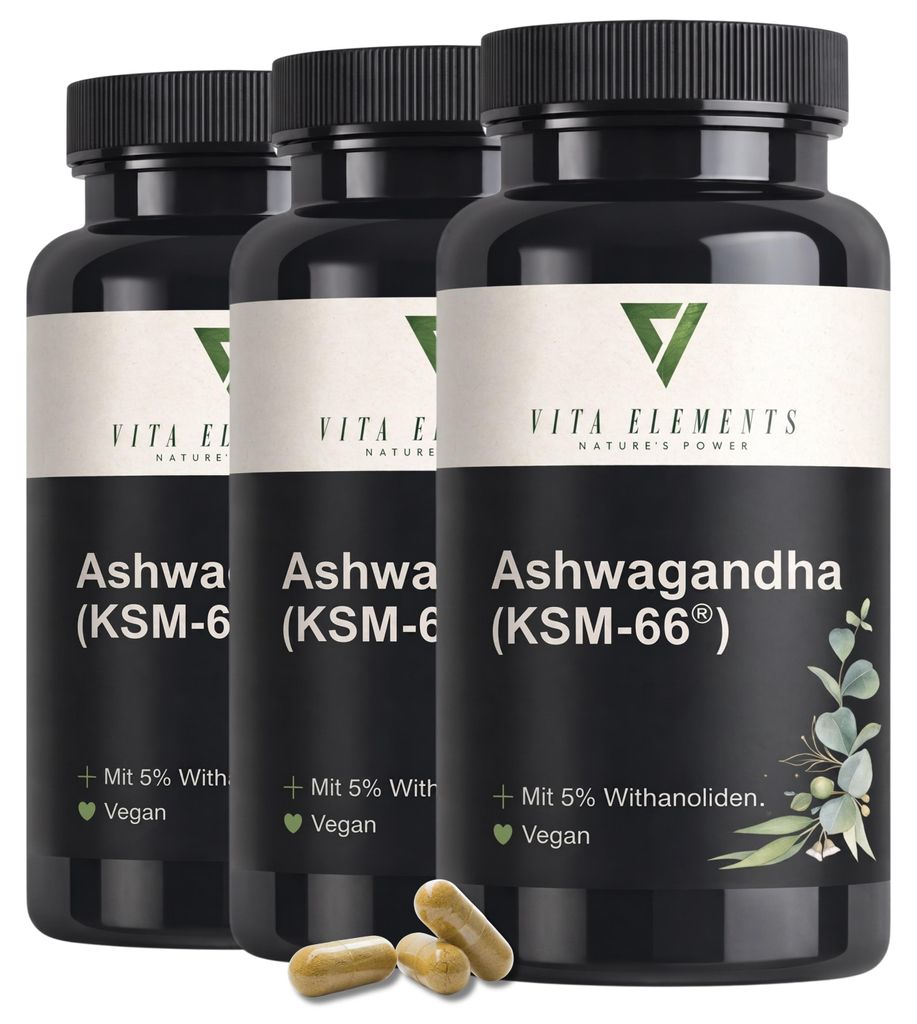 Vita Elements Ashwagandha Sada 3 ks 180 Kapsúl Withanolidy Obrázok produktu 