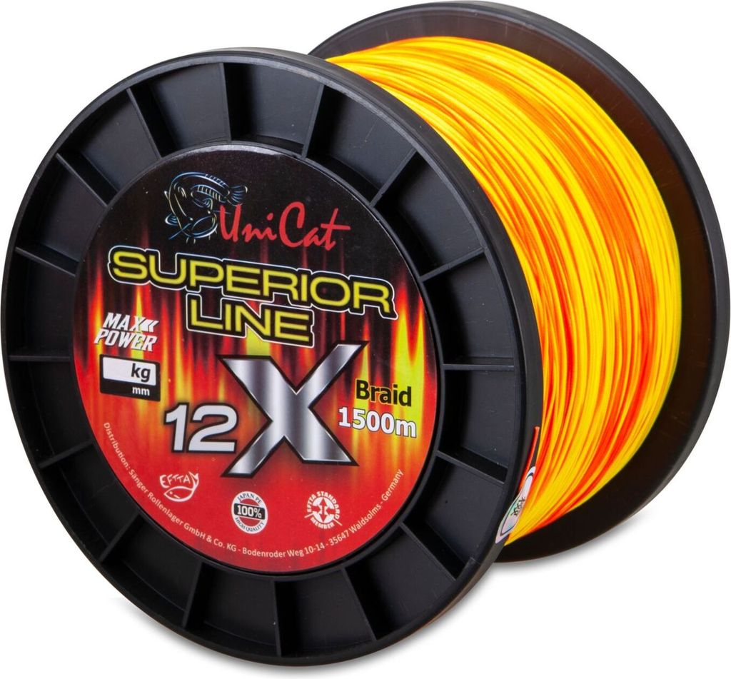 Uni Cat Superior Line 12X Braid - 1500m Wallerschnur, Durchmesser/Tragkraft:0.50mm / 51kg