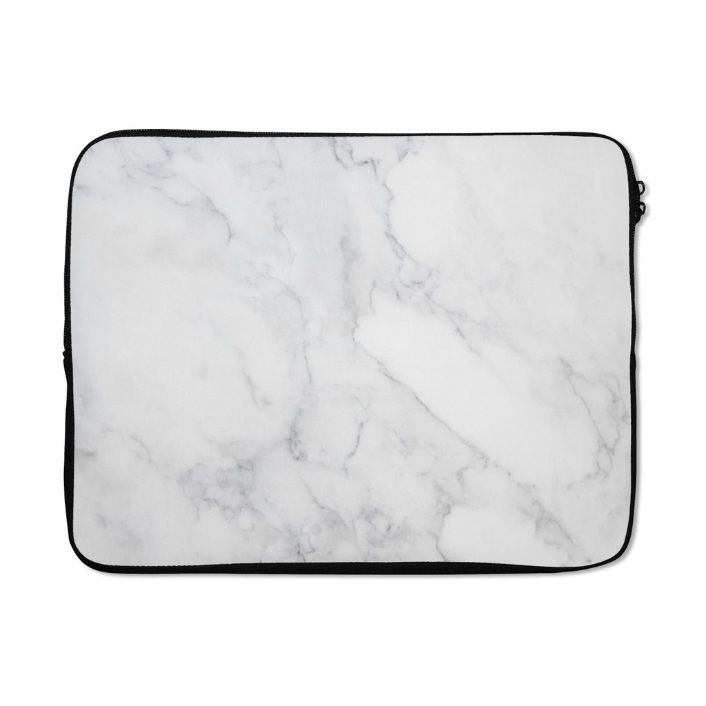 MuchoWow Laptop Hülle 15 Zoll Marmor - Weiß - Grau - Luxus - Marmoroptik - Stein Laptoptasche - Laptoptasche - Sleeve - Rundum-Schutz