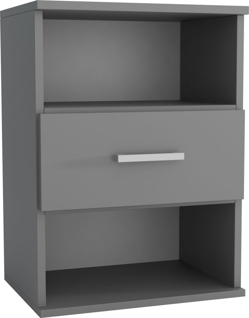 Masseno Nachttisch NOCTA Nachtschrank Beistelltisch für Schlafzimmer 48 x 65,5 x 35 cm Graphitfarben