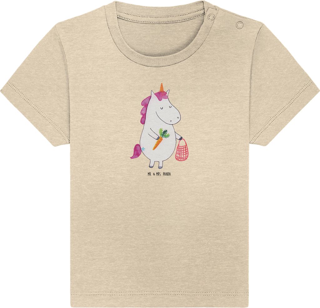Mr. & Mrs. Panda Babyshirt Einhorn Gemüse 0. - 6. Monat - Natural Raw - Geschenk, Unicorn, T-Shirt, Baby Top, Biomarkt, Jerseyshirt, Einhörner, K...