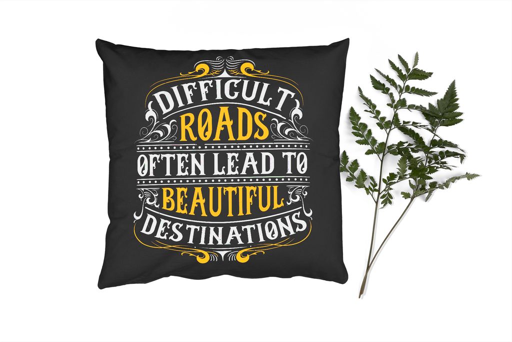 MuchoWow Zierkissen Sofakissen Wohnzimmer Dekokissen 60x60 cm Motivation - Retro - Zitat - Sitzfläche - Foto Polster