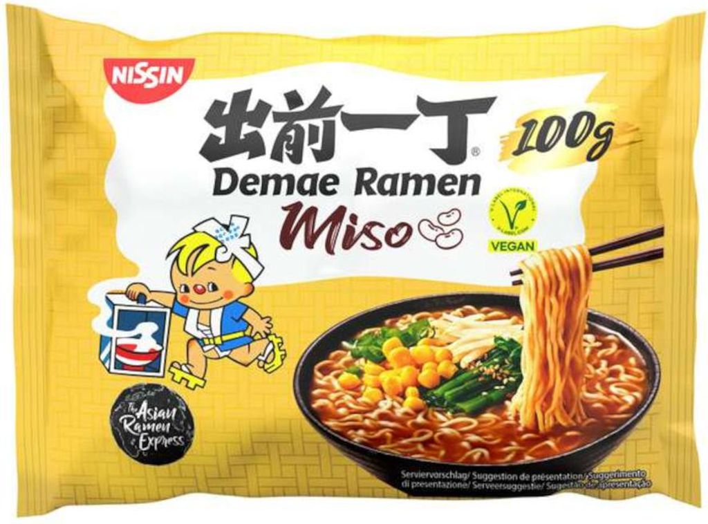 NISSIN Demae Ramen Miso Flavour vegan 100g Obrázok produktu 