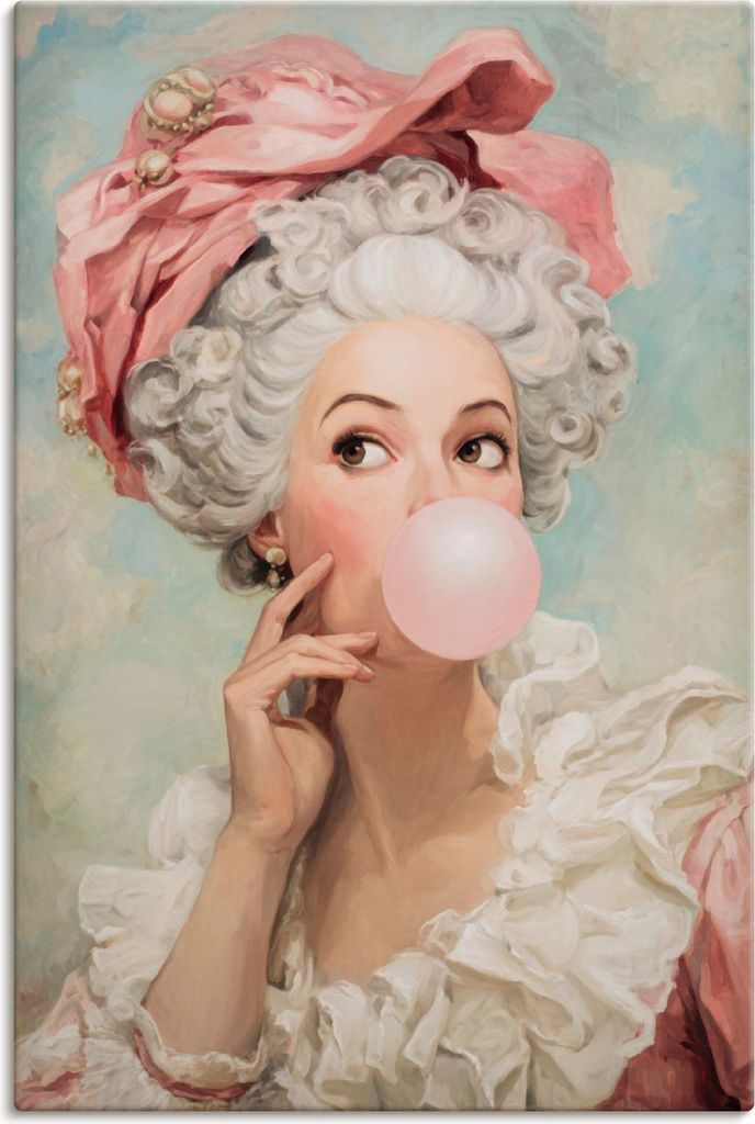 ARTland Leinwandbild Kaugummi Rebellin Madame Pompadour Größe: 80x120 cm