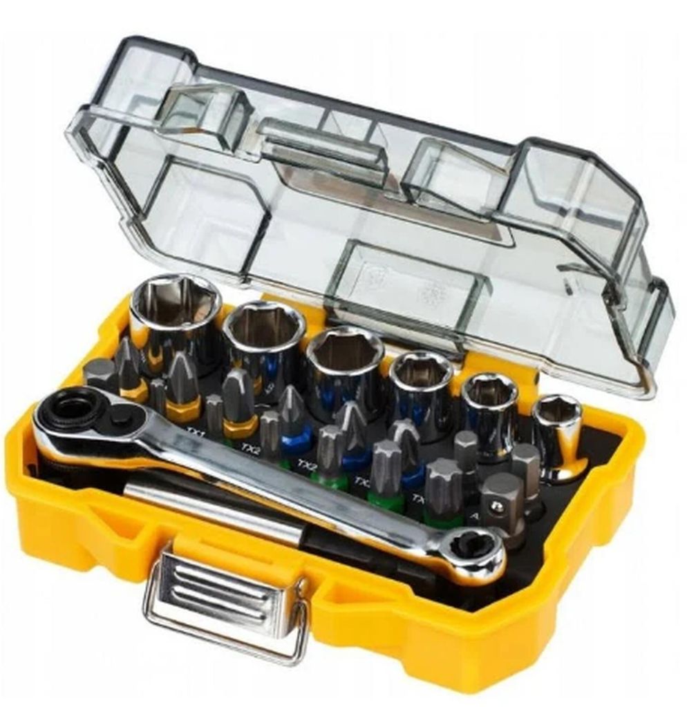 Bit- und Steckschlüssel-Set DEWALT 24-teilig mit Ratsche