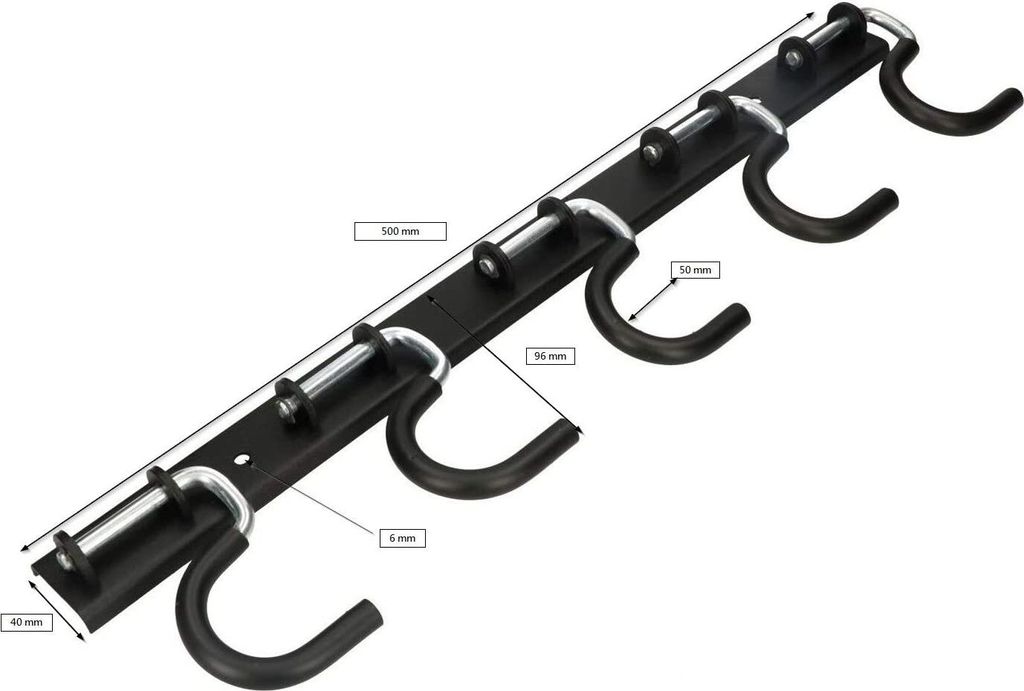 KOTARBAU® Kolejnice na nářadí 500 mm 5 háčků Kolejnice na Obrázek produktu 