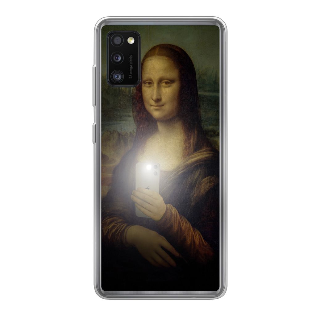MuchoWow Handyhülle Schutzhülle Hülle für Samsung Galaxy A41 Mona Lisa - Da Vinci - Telefon Silikon Softcase Handy Hülle - Mobiltelefon