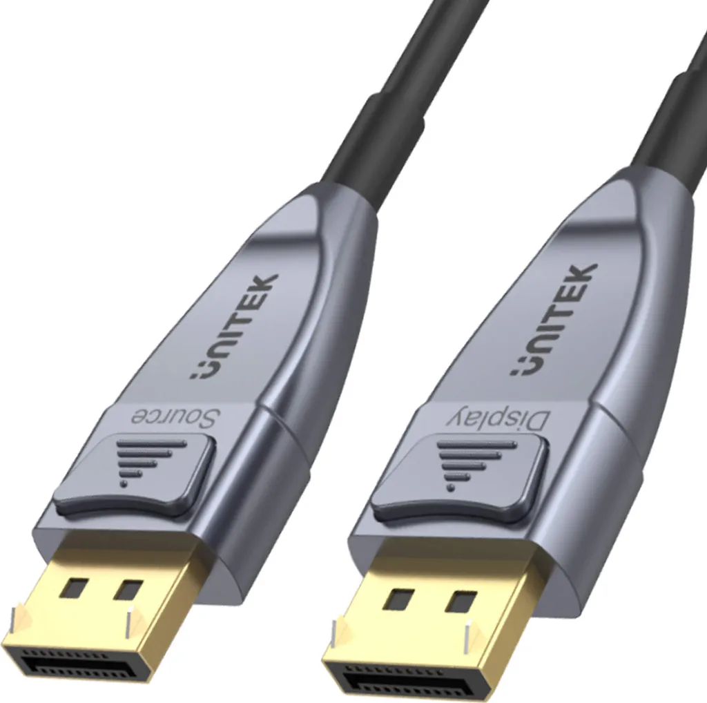 Câble Fibre Optique Displayport 1.4 15M Unitek pour Home Cinéma et Bureau