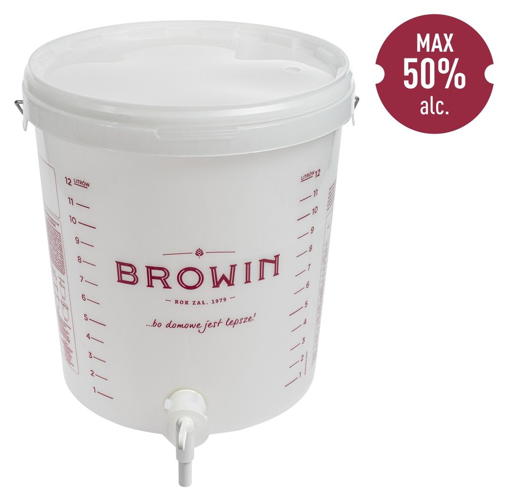 Browin Gärbehälter Von 15 L Mit Aufdruck, Hahn Und Deckel Produktbild 