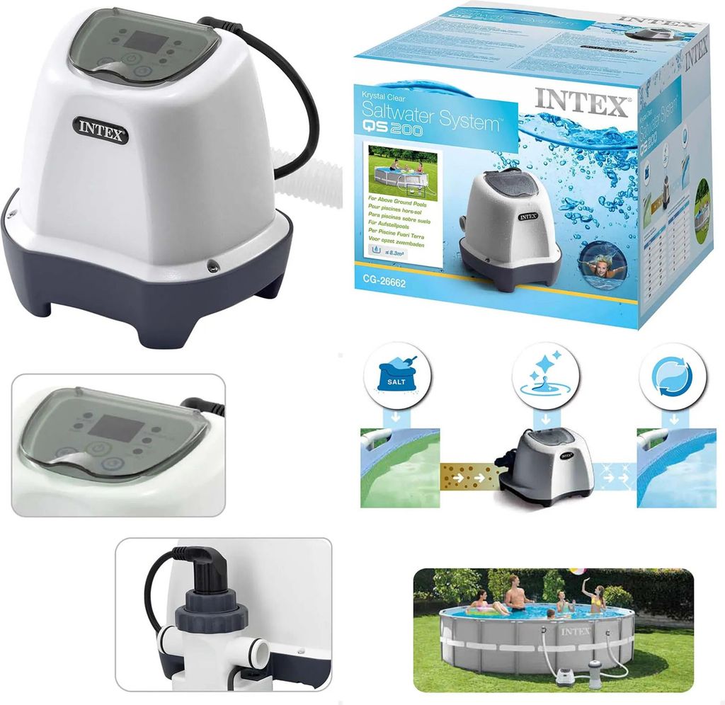 INTEX 26668GS | Krystal Clear Salzwassersystem QS500 Schwimmbad Pumpe