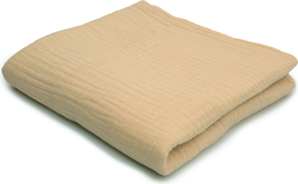 Baumwoll Musselin Stoff Double Gauze, Doppelgaze Warmbeige Produktbild 