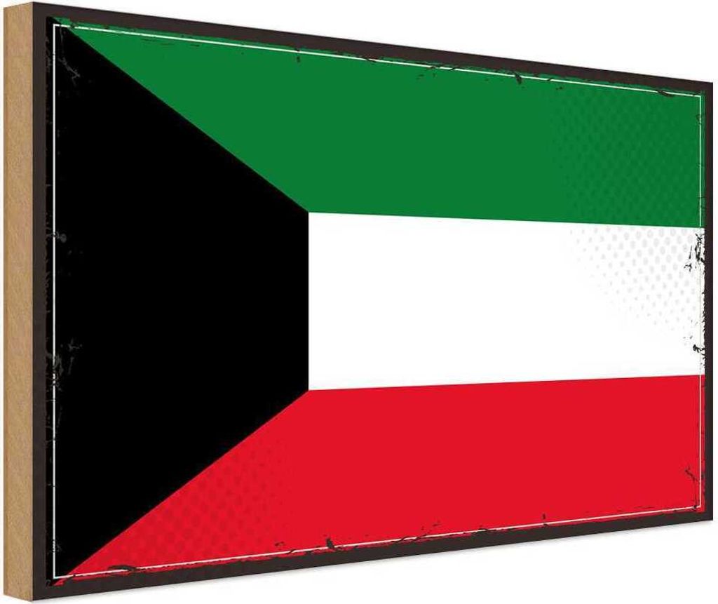 vianmo Holzschild 20x30 cm Kuwaits Kuwait Flagge Fahne Wappen