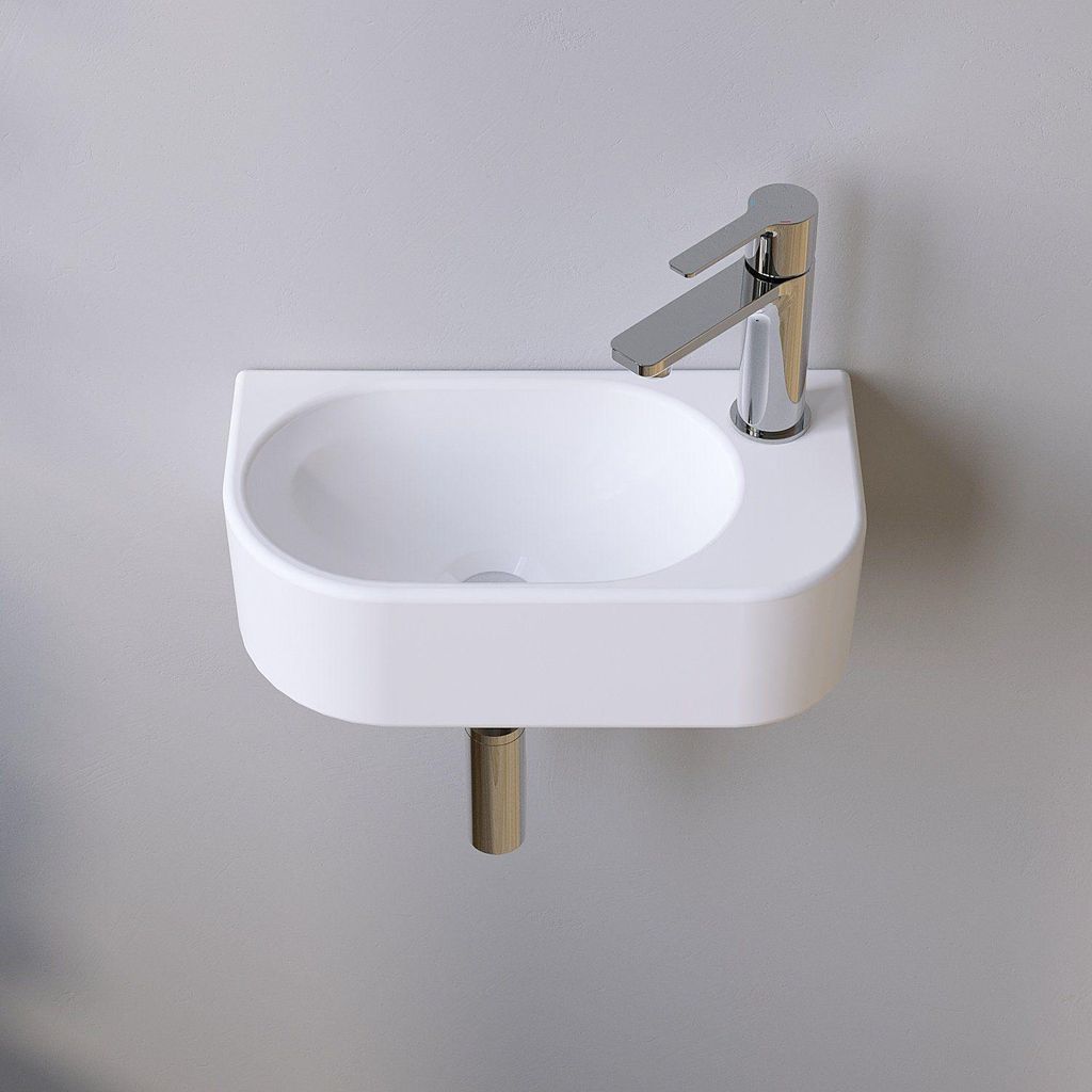 AQUABATOS Hängewaschbecken Keramik 40x21,5x10,5 cm, Weiß, Produktbild 