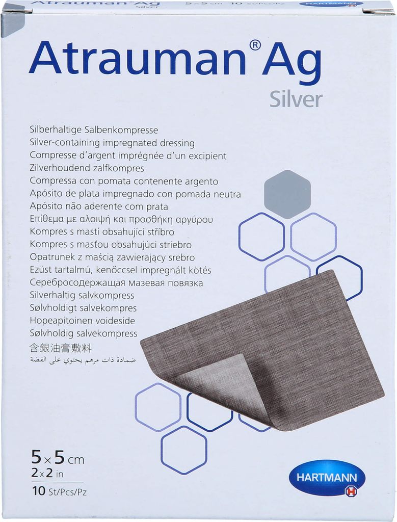 ATRAUMAN Ag 5x5 cm steril Kompressen Produktbild 