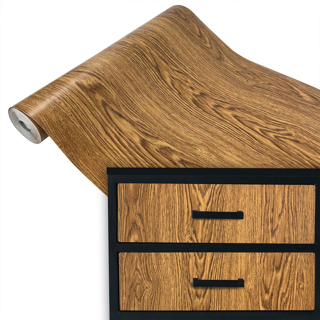 Klebefolie Möbel 67x100 cm - Eiche Dunkel - Möbelfolie Holzoptik selbstklebend - PVC Folie für kreative Raumgestaltung - Selbstklebende Folie id...