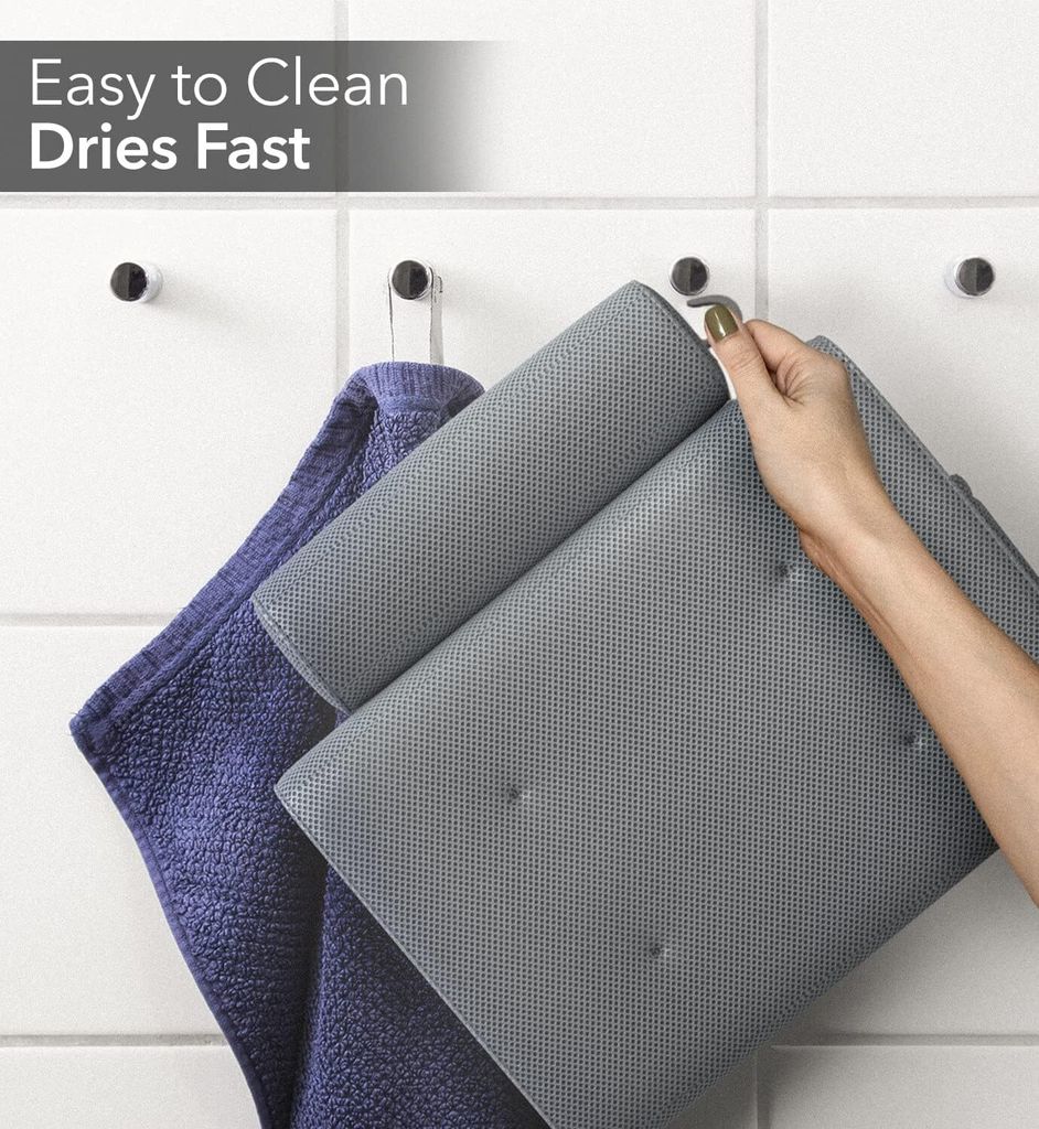 Badewannenkissen mit 4D Netzgewebe und 4 Saugnäpfen, Grau